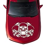 Surakey Adhesivo de vinilo para el coche, diseño de calavera, para el capó del coche, adhesivo de vinilo para terroristas, calaveras, para luna trasera, Halloween, fiesta temática