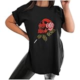 2022 Camiseta Manga Corta de mujer, Verano Slim Fit calavera impresión Blusa Cuello redondo Camiseta punk gotico Camisa basica Camiseta Casual Tops T-Shirt original tee