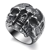 WESTMIAJW Anillo de calavera para hombre, de acero inoxidable, gótico, punk, para hombre, tallas Q, S, T1/2, V1/2, Y, Z+1