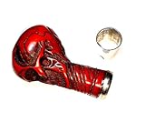 Bastón con mango de calavera solo mango y anillo hecho de bastón rojo para boda o ceremonia, diseño de latón con mango de cabeza de calavera estilo antiguo