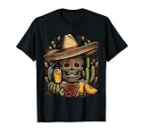 Sombrero de tequila mexicano con calavera de azúcar para hombres y mujeres Camiseta