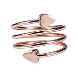 Anillo de cobre magnético en forma de corazón de oro rosa para mujeres, tamaño ajustable, regalo del día de la mujer