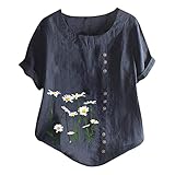 Camiseta Calavera Brillante Mujer Nuevo Elegante Impresión Retro Literaria y Artística Camiseta Casual Algodón Top Mujeres Yoga Top Hombres, azul oscuro, XXL