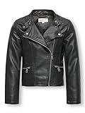 Only Niñas Konfreya Faux Leather Biker Otw Noos Chaqueta de cuero sintético, negro, 128