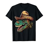 Sombrero de calavera mexicana con diseño de dinosaurio del Cinco de Mayo Camiseta