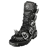 New Rock Botas Hombre Metallic Collection Pinchos Tachuelas Heavy Punk Spike Boots Black M.1535-S1 (numeric_43)