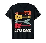 Lets Rock n Roll Guitar Retro Gift Men Women Shirt Camiseta