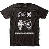 AC/DC Camiseta Oficial de Manga Corta Con Estampado About To Rock - Negro XL