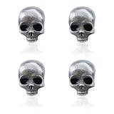 SUPERFINDINGS 4 broches de calavera gótica, estilo punk, plata antigua, broche de calavera, estilo punk, cabeza de esqueleto, alfiler de aleación, diseño de calavera, Metal