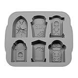 WUSJCOF Molde de Halloween para Tumbas, Molde de Silicona para Calaveras, Molde para Hielo para Pasteles, Chocolate, Dulces, Decoración de Fiesta, Accesorios de Repostería