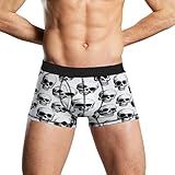 BWLHCVN Calzoncillos tipo bóxer para hombre, con estampado de calavera negra, calzoncillos tipo bóxer para hombre, cómodos y suaves, blanco, XXL-3XL