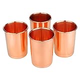 Zap Impex Vasos de cobre puro para beber de curación ayurvédica, juego de 4