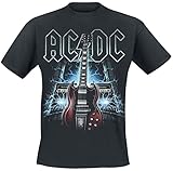 AC/DC High Voltage Guitar Hombre Camiseta Negro S 100% algodón Regular