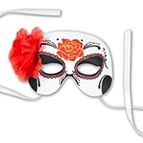 kaiser24 Máscara de calavera mexicana, la Catrina (media máscara de flor, tela)