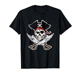Camisa pirata esqueleto espadas y calavera apenada Camiseta