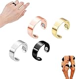 Anillo magnético de drenaje linfático, anillo magnético de desintoxicación linfática, anillo magnético de cobre puro, apertura ajustable, para hombres y mujeres, Cobre