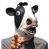 CreepyParty Fiesta de Disfraces de Halloween Máscara de Látex Cabeza de Animal Vaca