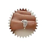 TseenYi Anillo de calavera de mano anillo gótico de cinco garras anillo de hip-hop anillo oscuro serie joyería para mujeres y niñas cóctel de navidad(plata antigua)