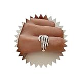 TseenYi Anillo de calavera de mano anillo gótico de cinco garras anillo de hip-hop anillo oscuro serie joyería para mujeres y niñas cóctel de navidad(plata antigua)