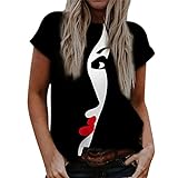 Camiseta de Verano para Mujer, Camiseta de Manga Corta con Cuello Redondo y Estampado 3D, Camisetas holgadas, Blusa Informal Camiseta Calavera Mujer Mexicanas