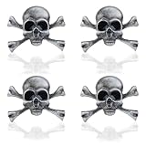 SUPERFINDINGS - Broche de calavera gótico, estilo punk, broche esqueleto, broche de calavera de aleación para hombre, mujer, abrigo de tela, 4 unidades