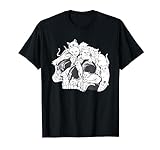 Cabeza de cráneo con gatos dibujados a mano Camiseta