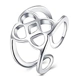 Boowhol Anillo para mujer de plata 925 Personality hueco, anillo de sellado (plata)