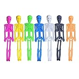 Tuelaly Juego de 4 juguetes de esqueleto elásticos, seguros y ecológicos, para niños, con forma de calavera, sensoriales, color aleatorio, L