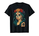 La Catrina Día de los Muertos De Los Muertos Mujer Calavera de Azúcar Camiseta