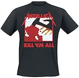 Metallica Kill 'Em All Hombre Camiseta Negro S, 100% algodón, Regular