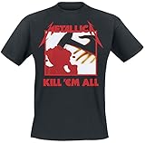 Metallica Kill 'Em All Hombre Camiseta Negro S 100% algodón Vorne Bedruckt, Hinten Bedruckt Regular