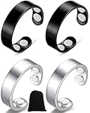 FUGLUS 3 pcs Anillos magnéticos de cobre Puro Anillos Ajustables para Mujeres y Hombres Anillo de Dedo con Imanes Anillos Magnéticos de Cobre Sólido Anillos de Imán para Madre Esposa Hija Día de Muje