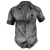 Camisa De Calavera Hawaiana De Verano para Hombre, Camisa De Playa con Estampado 3D 5XL, Camisas Informales con Botones De Manga Corta,OFSV-0532,4XL