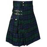 Chahuer Falda Escocesa Tradicional Escocesa a Cuadros para Hombre, tartán irlandés, Combate, Punk, gótico, Highland