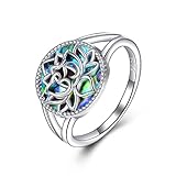 CUPENDA Anillo de plata de ley 925 para mujer, calavera, loto, pentagrama, hongo, nudo celta, anillo de declaración de Halloween, regalo para mujer, Plata de ley