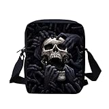 Biyejit Bandolera bandolera bandolera con correas ajustables, Calavera negra