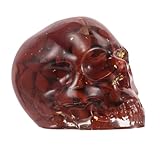 TOPPERFUN Adorno De Calavera De Cristal Minifigura De Calavera Adorno De Calavera Artificial De Cristal Accesorio para Fotos De Fiesta De Halloween Decoración De Calavera Pequeña