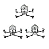 ABOOFAN 3 broches de cabeza de calavera de Halloween para el cuello, pines piratas, para fiestas