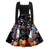 MOKBAY Disfraz Esqueleto Mujer Witch Disfraces de Vampiro Azul Oscuro Calavera Vestido Halloween Mujer Miedo Pirata Elegantes Haloween Disfraz Halloween Bruja Vestido Gotico Azul Oscuro L