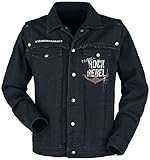 Rock Rebel by EMP Hombre Chaqueta vaquera negra con estampados L