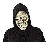 Rubies Máscara Calavera Siniestra para adulto, Accesorio, Complemento para disfraz, Color Blanco, Esqueleto, Skeletons para Halloween, Cosplay, Fiestas