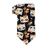 Unedskck Corbatas para hombre con estampado de corbatas de moda para cada atuendo, Calaveras de azúcar para gatos, Taille unique