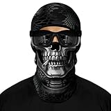 Pasamontañas 3D Calavera para Moto Esquí y Actividades Outdoor Máscara Transpirable para Halloween Carnaval Fiestas Calavera (FR/ES, Letras, Talla única, Calavera Smoker)