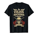 Los Viejos Rockeros Nunca Mueren Calavera Guitarras Rock Camiseta