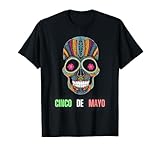 Celebración colorida del Cinco de Mayo con calavera mexicana Camiseta