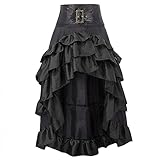 MOKBAY Disfraces de Halloween para Mujer Terror Negro Disfraz Medieval Falda Medievales Sexy Disfraz Halloween Adulto Medieval Vampira Góticos Witch Falda Gotico Mujer Negro 4XL
