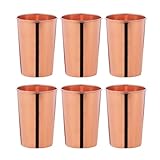 AncientImpex Juego de 6 vasos de cobre puro, Capacidad de 350 ml (11.8 onzas líquidas)