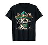 Sombrero de calavera de azúcar mexicana para gato Cinco de Mayo Camiseta