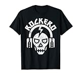 Rockero Niño, Rockero Calavera con Auriculares Camiseta