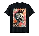 Vintage Graffiti Biker Rocker Cráneo Punk Cráneo Camiseta
